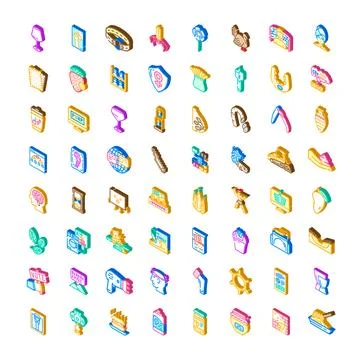 Diverse set of isometric vector web icons 스톡 일러스트
