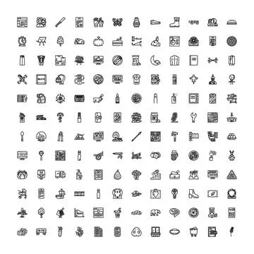 Diverse set of simple line icons for digital design Stock Illustration