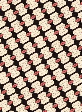 Diverse shape silhouette texture pattern texture with bisque, oxblood, and so Stock Illustration