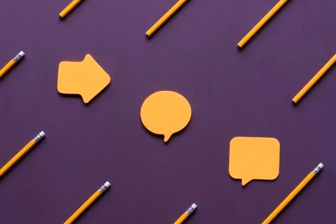 Diverse shaped sticky notes and pencils Stock Photos