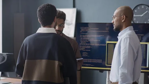 Diverse Software Developers Brainstorming in IT Office Stock Footage 337481527