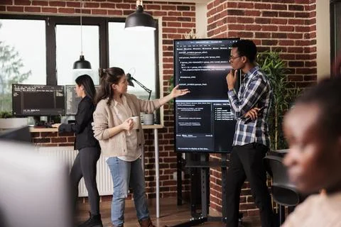 Diverse software developers working on it project Fotos de archivo