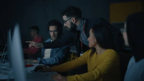 Diverse Students Computer Science IT Class Stock Footage 163979094