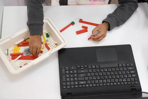 Diverse students in programming school learning to code Foto stock