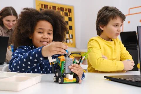 Diverse students in programming school learning to code 写真素材