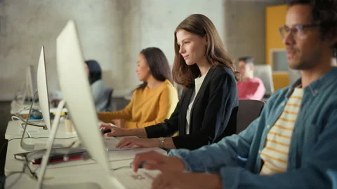 Diverse Students in University Class Stock Footage 163960621