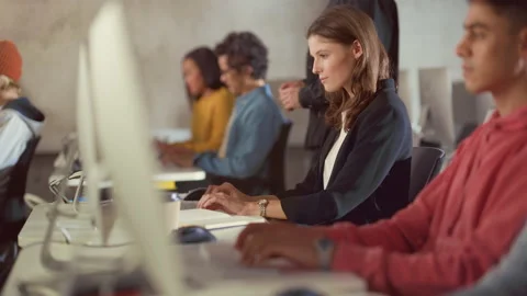 Diverse Students in University Class Stock Footage 163973139