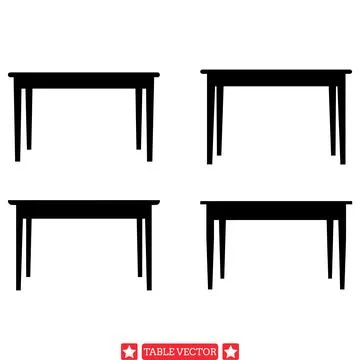 Diverse Table Vector Pack  Ideal for Designers Seeking Versatility and Qualit Stock Illustration