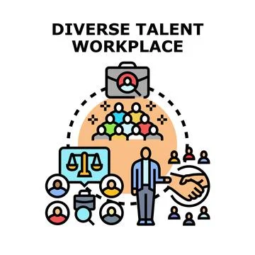 Diverse talent workplace concept finding inclusive employment opportunities Stock Illustration