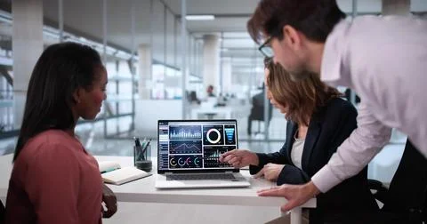 Diverse Team Analyzing Customer Data Stock Photos