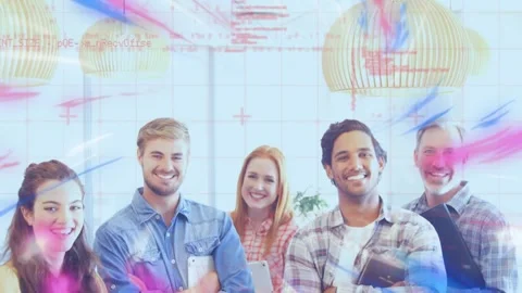 Diverse team with coding skills unites in a tech-driven office environment. Stock Footage 329427593