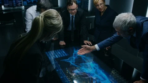 Diverse Team of Corporate Businesspeople Work on Computers and Have Meeting Stock Footage