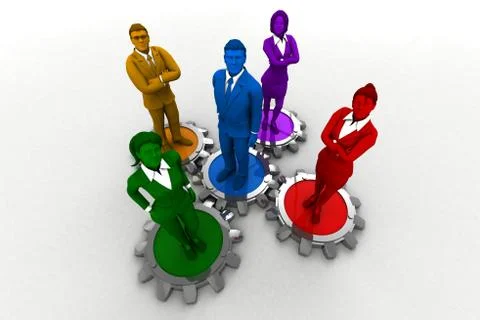 Diverse team on Gears Illustrazione stock