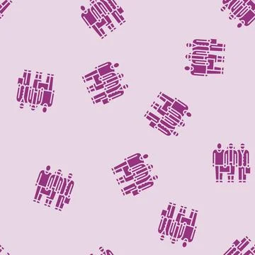 Diverse team glyph seamless pattern Stock Illustration