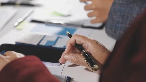 Diverse team of professionals engaged in a website graphic design board mee.. Stock Footage 316144999