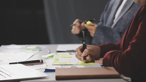Diverse team of professionals engaged in a website graphic design board mee.. Stock Footage 316145078