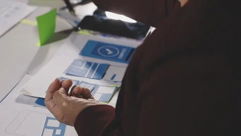 Diverse team of professionals engaged in a website graphic design board mee.. Stock Footage 316145102