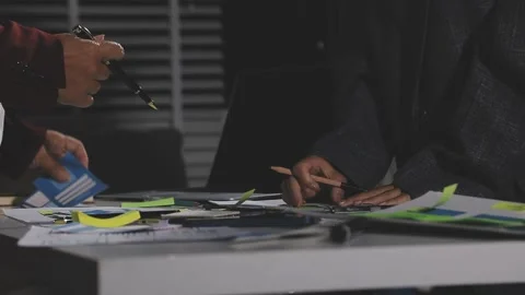 Diverse team of professionals engaged in a website graphic design board mee.. Stock Footage 316145459