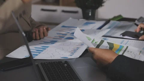 Diverse team of professionals engaged in a website graphic design board mee.. Stock Footage 316145771