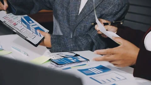 Diverse team of professionals engaged in a website graphic design board mee.. Stock Footage 317429345