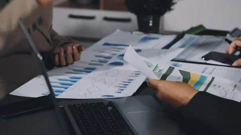 Diverse team of professionals engaged in a website graphic design board mee.. Stock Footage 317429473