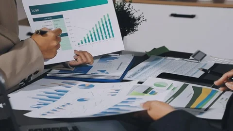 Diverse team of professionals engaged in a website graphic design board mee.. Stock Footage 317429482