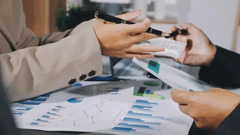 Diverse team of professionals engaged in a website graphic design board mee.. Stock Footage 317429485