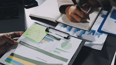 Diverse team of professionals engaged in a website graphic design board mee.. Stock Footage 317429495