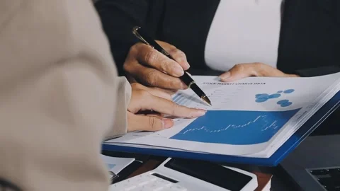 Diverse team of professionals engaged in a website graphic design board mee.. Stock Footage 317429516