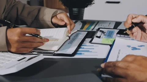 Diverse team of professionals engaged in a website graphic design board mee.. Stock Footage 317429521