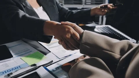 Diverse team of professionals engaged in a website graphic design board mee.. Stock Footage 317429539