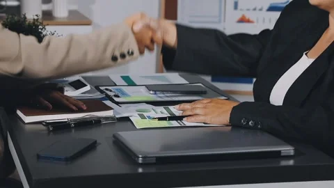 Diverse team of professionals engaged in a website graphic design board mee.. Stock Footage 317429556