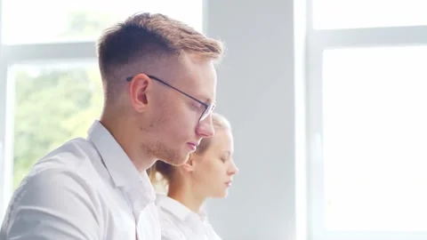 Diverse team of professionals is working in the e-mail support center. Working Stock Footage 160558232