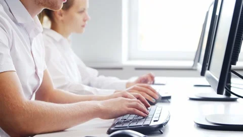 Diverse team of professionals is working in the e-mail support center. Working Stock Footage 161546495