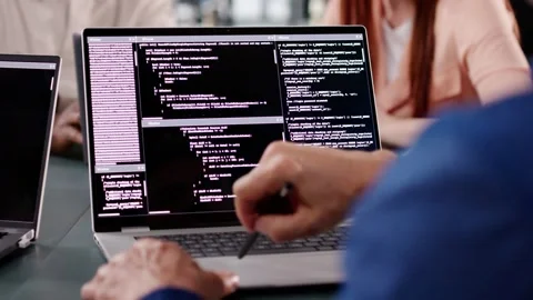 Diverse Team Of Programmers Coding Together Stock Footage 308167621