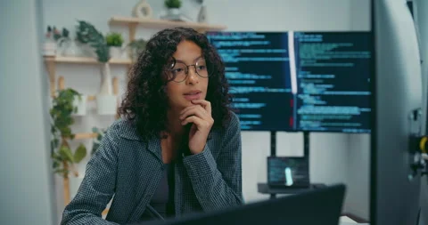 Diverse team software developer discuss AI coding and project at office. Stock Footage 343927658
