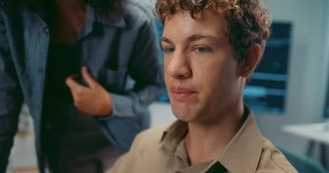 Diverse team software developer discuss AI coding and project at office. Stock Footage 343928926