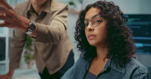 Diverse team software developer discuss AI coding and project at office. Stock Footage 343929360