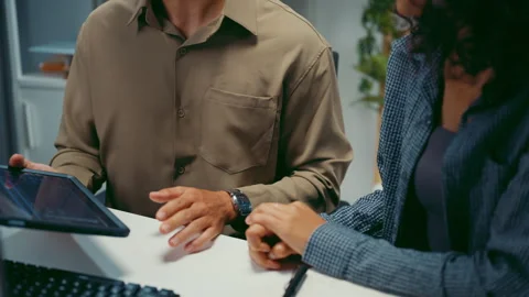 Diverse team software developer discuss AI coding and project at office. 動画素材 347151436