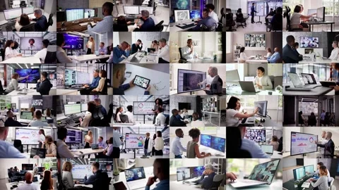 Diverse Team Training On COmputers Stock Footage 284476120