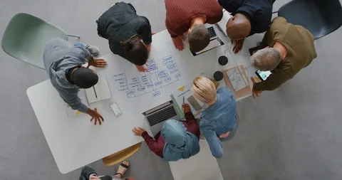 Diverse team of web developers brainstorming ideas for startup business website Stock Footage 99068530