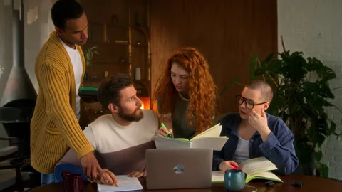 Diverse team work together Stock Footage 267815568