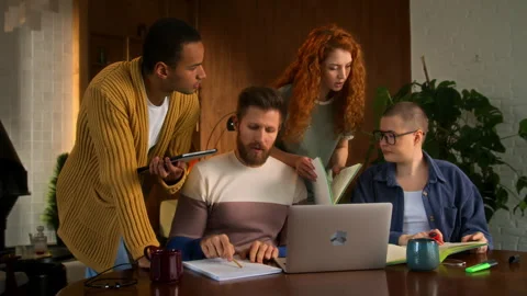 Diverse team work together Stock Footage 267816084