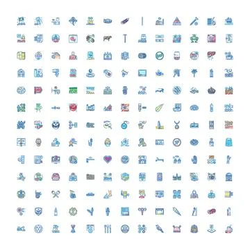 Diverse technology and scientific fields icon collection イラスト素材