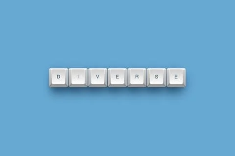 Diverse text on a 3d keyboard button with shadow concept series Stock Illustration