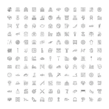 Diverse thin line vector icon set collection Illustrazione stock