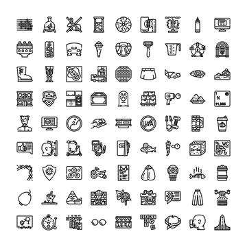 Diverse thin line web vector icons collection Illustrazione stock