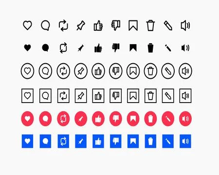 Diverse UIUX Icon Set for Web and Mobile Stock Illustration