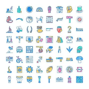 Diverse universal hand drawn doodle icon set collection Stock Illustration