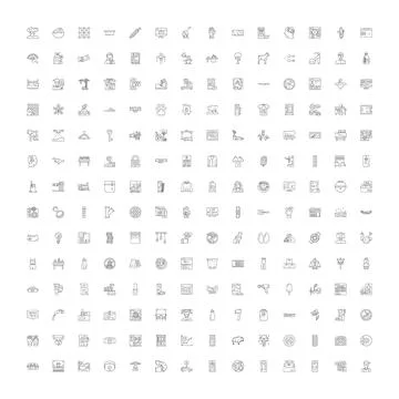 Diverse universal icon set for web and mobile interfaces Stock Illustration